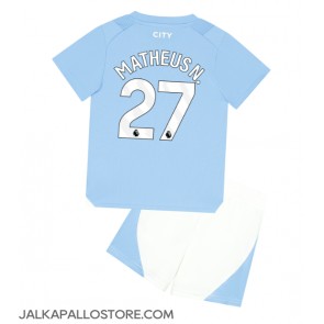 Manchester City Matheus Nunes #27 Kotipaita Lapsille 2023-24 Lyhythihainen (+ shortsit)